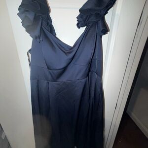 City Chic One Shoulder Navy Dress